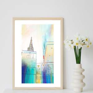 Kunstdruck auf Fineart Papier von christinart_ulm - Ulmer Münster Motiv mit BellaVista