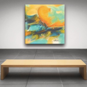 Kunstdruck auf Leinwand Brücke am Fluss christinart_ulm